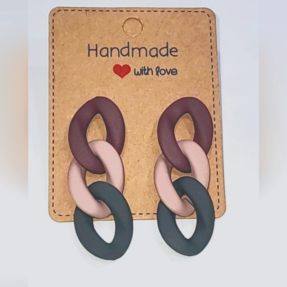 Clay chain link earrings